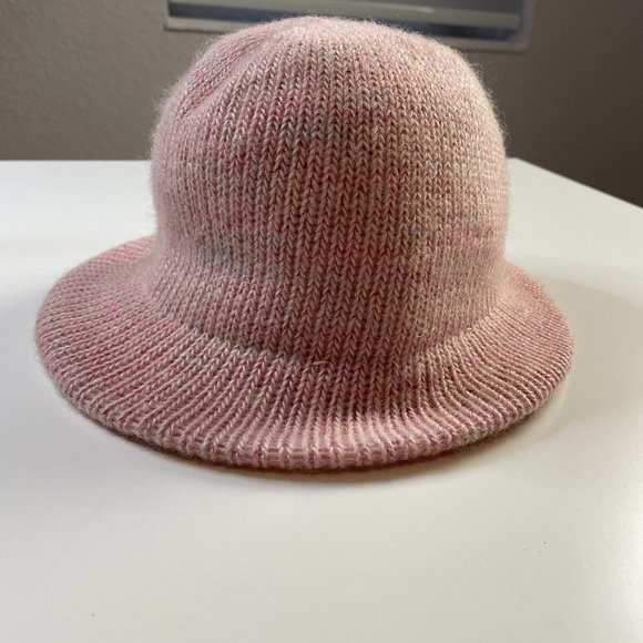 Vintage HANSEN Womens Pink Knit Bucket Brim Warm Winter Hat One Size - Picture 2 of 10
